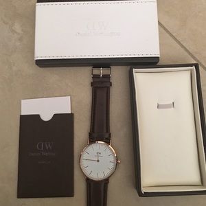 Brown and gold Daniel Wellington watch