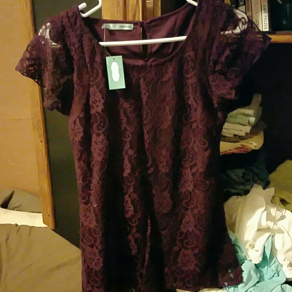 NWT Dark purple lace dress top - Picture 1 of 4
