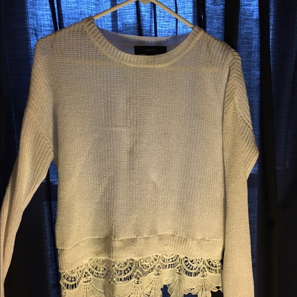 Sweater, crochet trimmed