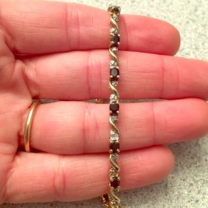 10k Gold Diamond & Sapphire Bracelet
