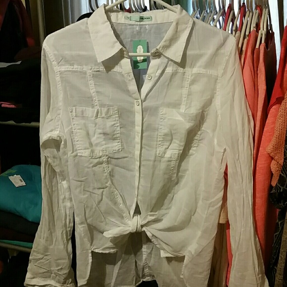 NWT Button down white top