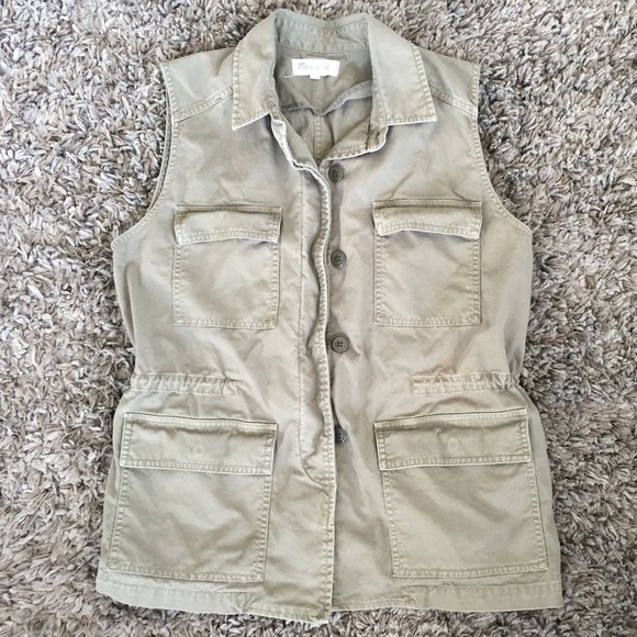 Oversized Madewell army green vest