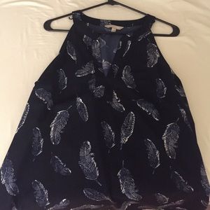 Feather print tank top