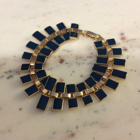 NWOT Prussian Blue & Gold Enamel Bracelet - Picture 2 of 6