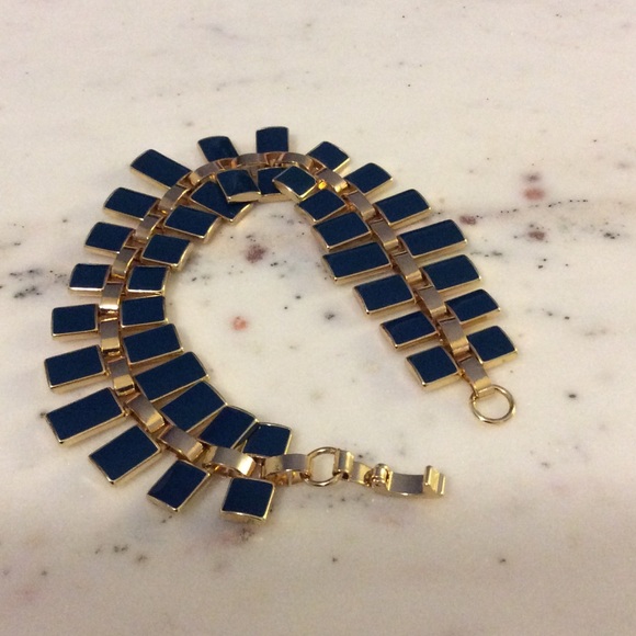 NWOT Prussian Blue & Gold Enamel Bracelet - Picture 4 of 6