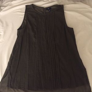 Olive green gauze front tank top