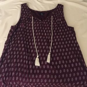 Tassel front tank top