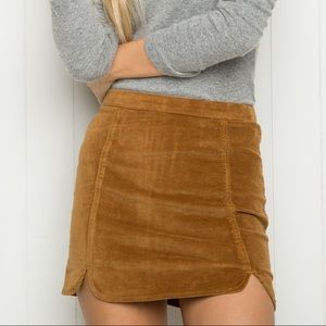 brandy melville brown suede raquel skirt