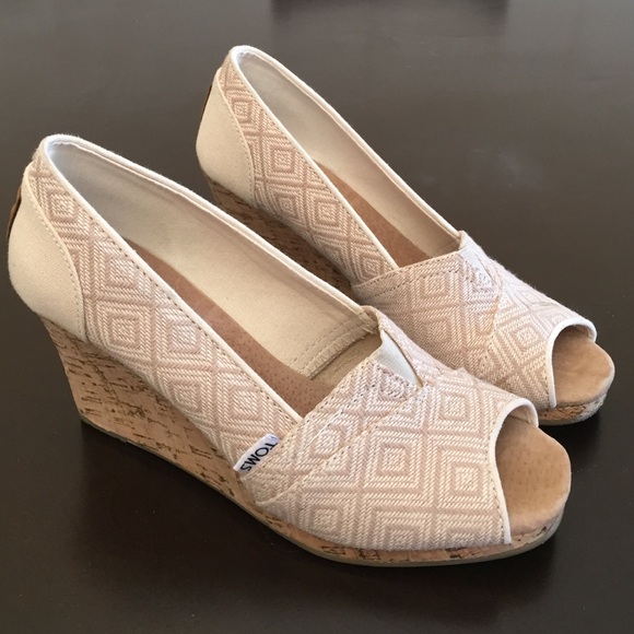 Toms Classic Woven Wedge Sandal: Natural, Diamond