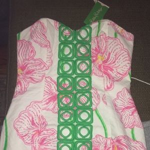 Lilly Pulitzer clover cup strapless dress