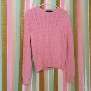 RL sweater pink w/ blue pony