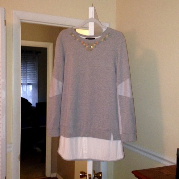 Anthropologie Dresses & Skirts - Anthropologie Beaded Sweatshirt Shift Dress