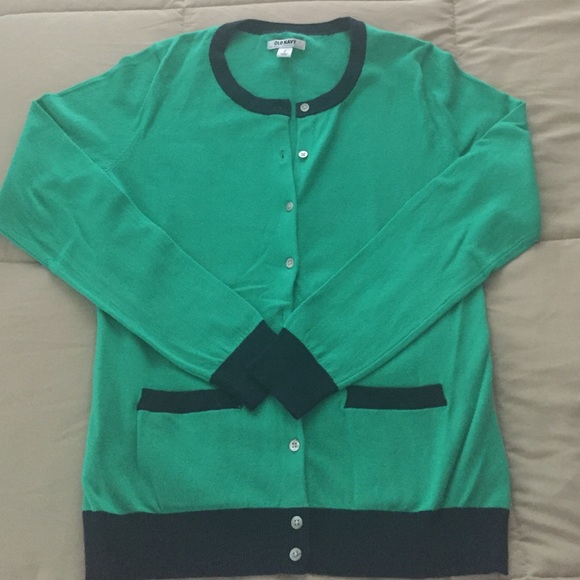 Green Colorblock Cardigan