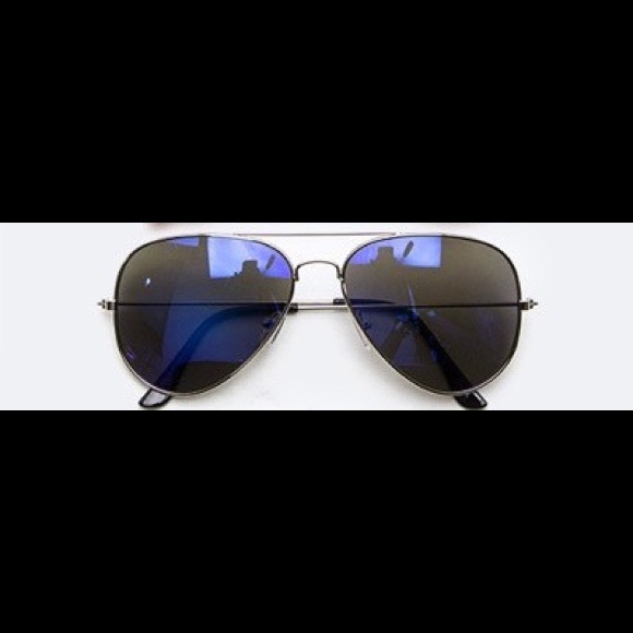 Deep blue aviator sunglasses