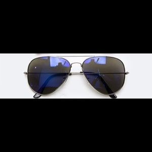 Deep blue aviator sunglasses