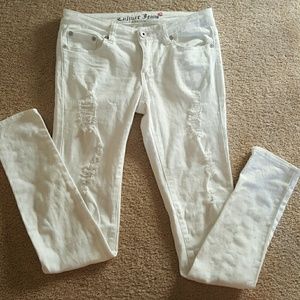 White skinny jeans size 5