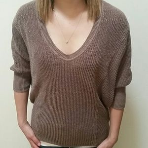 Express dolman sweater sparkly brown
