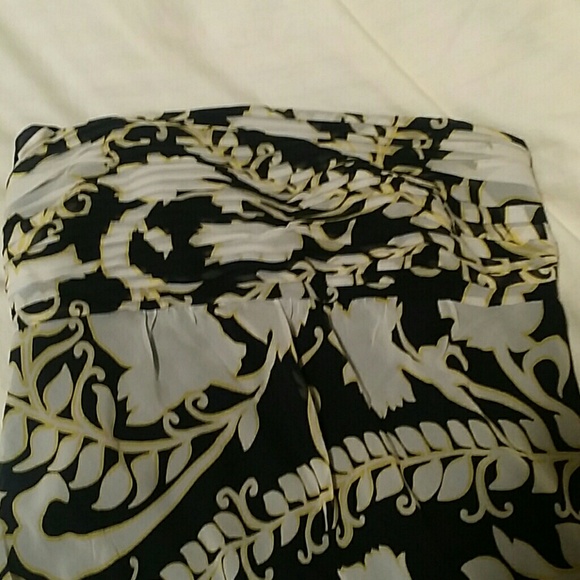 Ann Taylor dark navy and yellow flower dress 0P - Picture 2 of 4