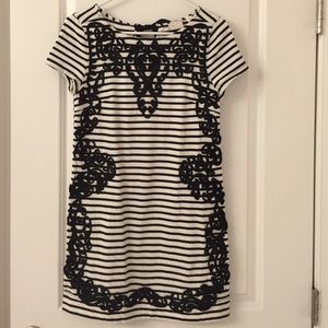 Black and white striped dress