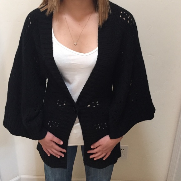 Black sweater with kimono sleeves