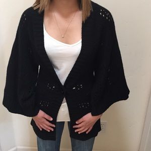 Black sweater with kimono sleeves