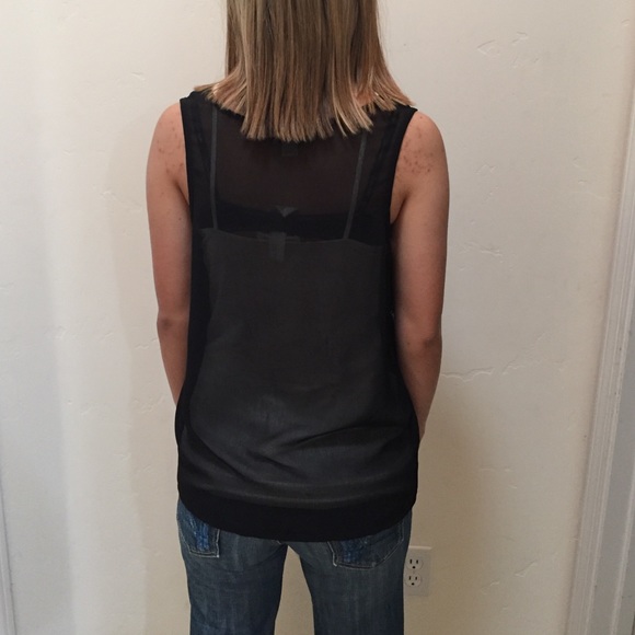 Bar III sheer tank top with sequins - Picture 3 of 4