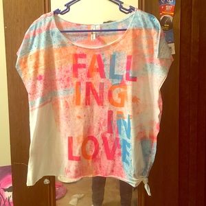 Pink Falling In Love Shirt 100% polyester