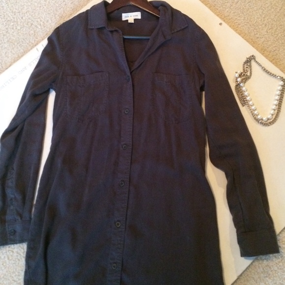 Cloth&Stone Anthropologie Gray Shirtdress Size S