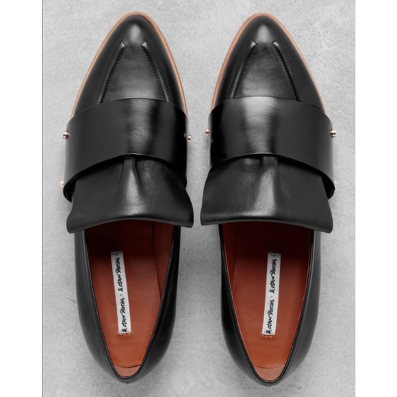 Classic black pointed toe loafers. Barely worn