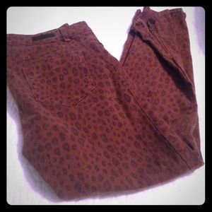 Sanctuary Leopard Print Ankle Zip Skinny Jeans