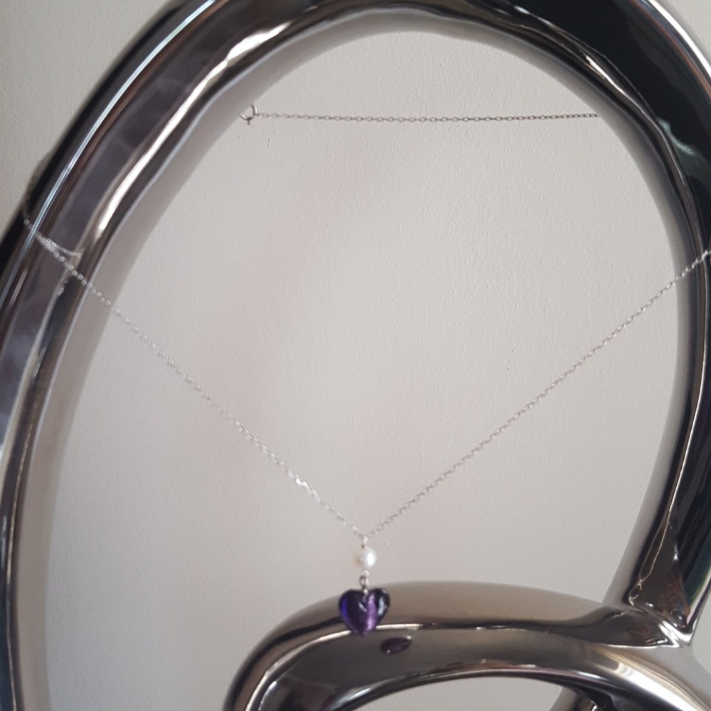 Purple heart necklace