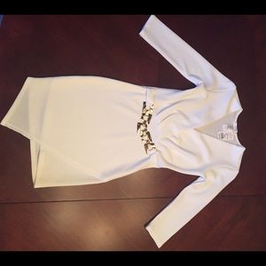 3/4 Sleeve White Dress