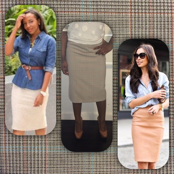 Express Tan Pencil Skirt