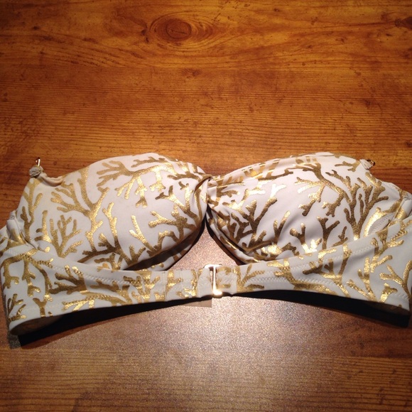 🌊VS Gold and White Bikini Top - Picture 3 of 4