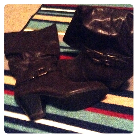 Brown knee length boots extended calf