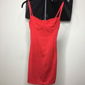 Red corset like dress