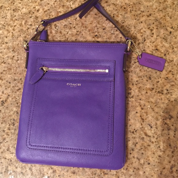 Authentic purple Coach cross body bag