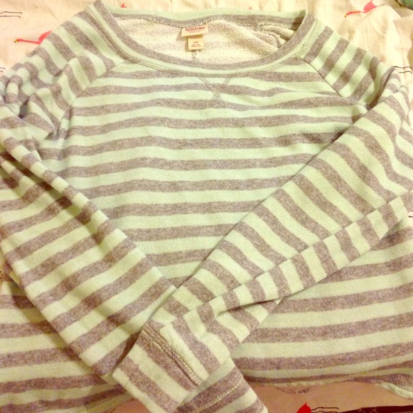 Long sleeve mint green and grey sweater