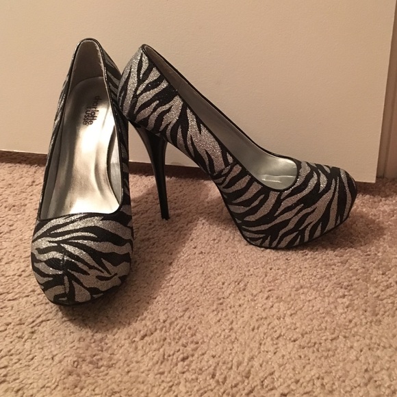 Zebra print heels