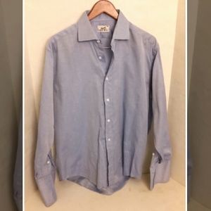 Mens HERMES button Dress shirt light blue size 41