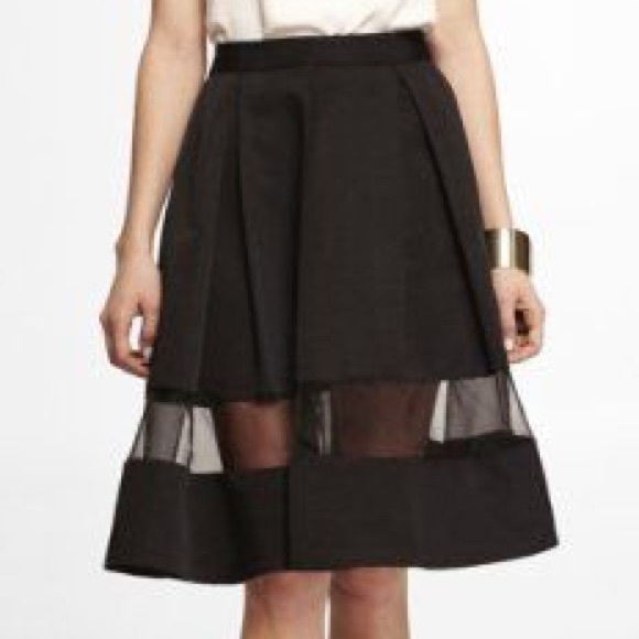 Express Midi Panel Skirt, Black