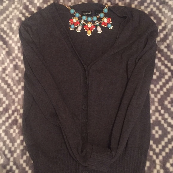 Grey Button Up Cardigan - Picture 2 of 2
