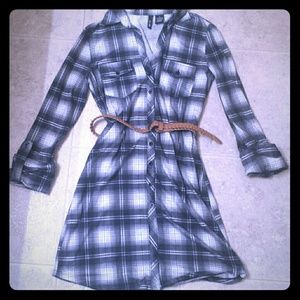 Black/Gray Plaid Dress shirt