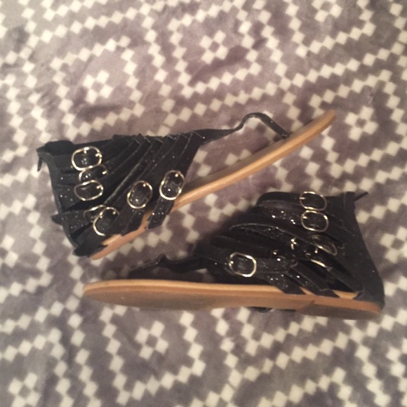 Black Sparkly Ankle Sandals🎀 - Picture 2 of 2