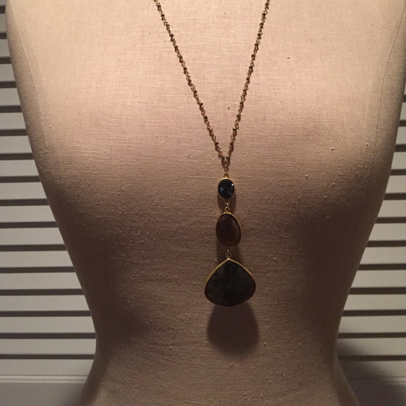 Semi precious stone, long necklace