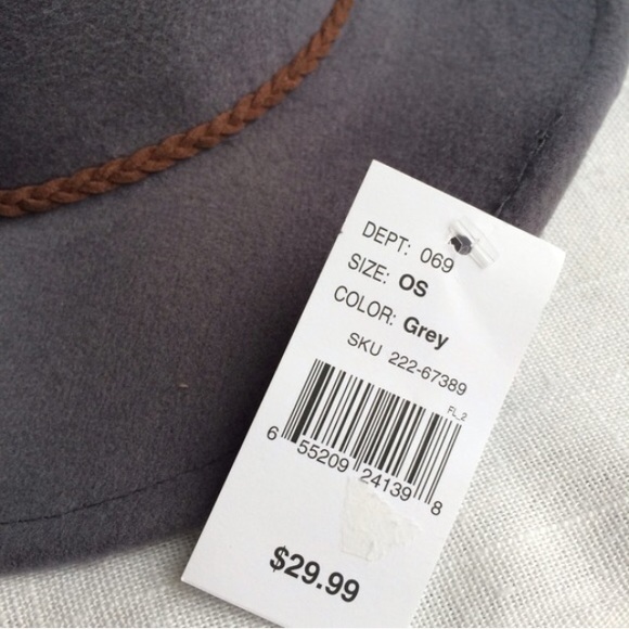 NWT Gray Felt Adjustable Panama Hat - Picture 4 of 4