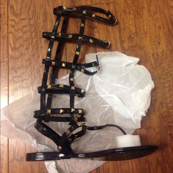 ❣️1 day sale❣️Studded Gladiator jelly flat sandals - Picture 2 of 3