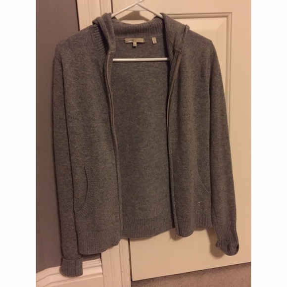 VINCE Cashmere Zip Up Sweater