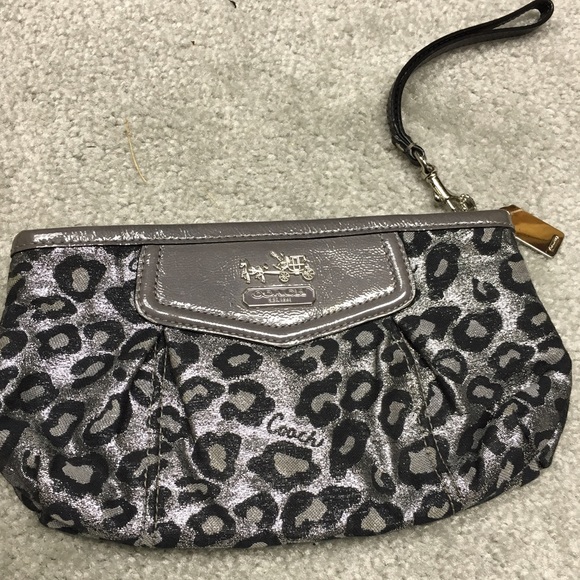 Leopard coach wristlet