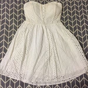Strapless eyelet dress